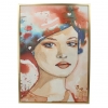 Schilderij Lady op Canvas met gouden lijst 70x50cm Kersten