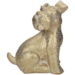 Ornament / Beeld Hond 27cm Goud Kersten