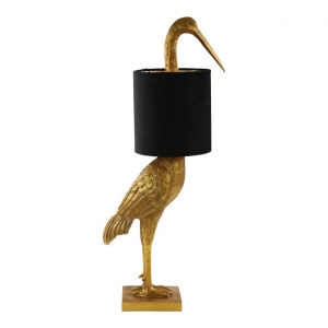 Tafellamp Kraanvogel met kap goud 76,5cm Light&Living