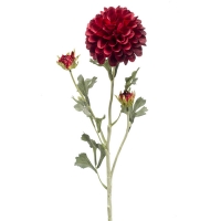 Kunstbloem Dahlia Rood Zijde 68cm Pot&Vaas