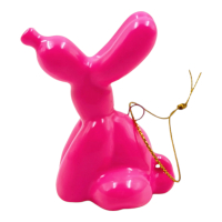 Ballonhond Zittend Neon Pink Kerstbal Ornament Housevitamin