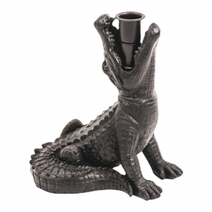 Kaarsenhouder Krokodil Zwart Housevitamin