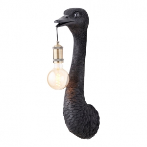 Wandlamp Struisvogel Zwart Mat 58cm Light&Living