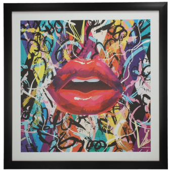 Schilderij Lips Street Art Multicolour 50x50cm Kersten