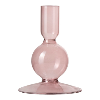 Kandelaar Roze Glas 11cm Gusta