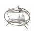 Side Table Iron Silver met glas 99x75cm Kersten