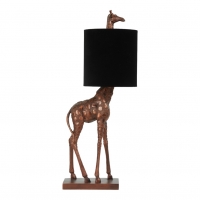 Tafellamp Giraffe koper met kap zwart 76,5cm Light&Living