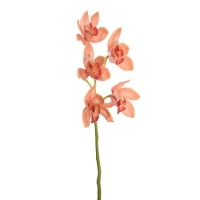 Kunstbloem Cymbidium Stengel Perzik 53cm Pot&Vaas