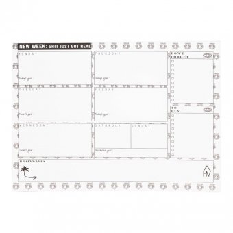 Weekplanner Tijgerkopjes A4 Housevitamin