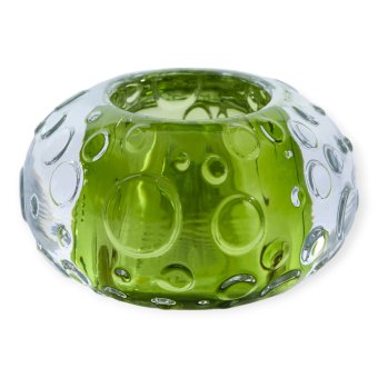 Theelicht Finley Groen Glas 6x10cm Ligth&Living