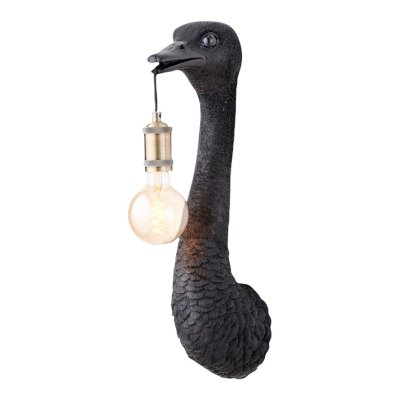 Wandlamp Struisvogel Zwart 58cm Light&Living